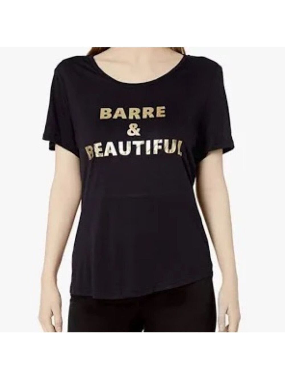 SAM EDELMAN black beautiful logo open back spin top blouse medium NWT